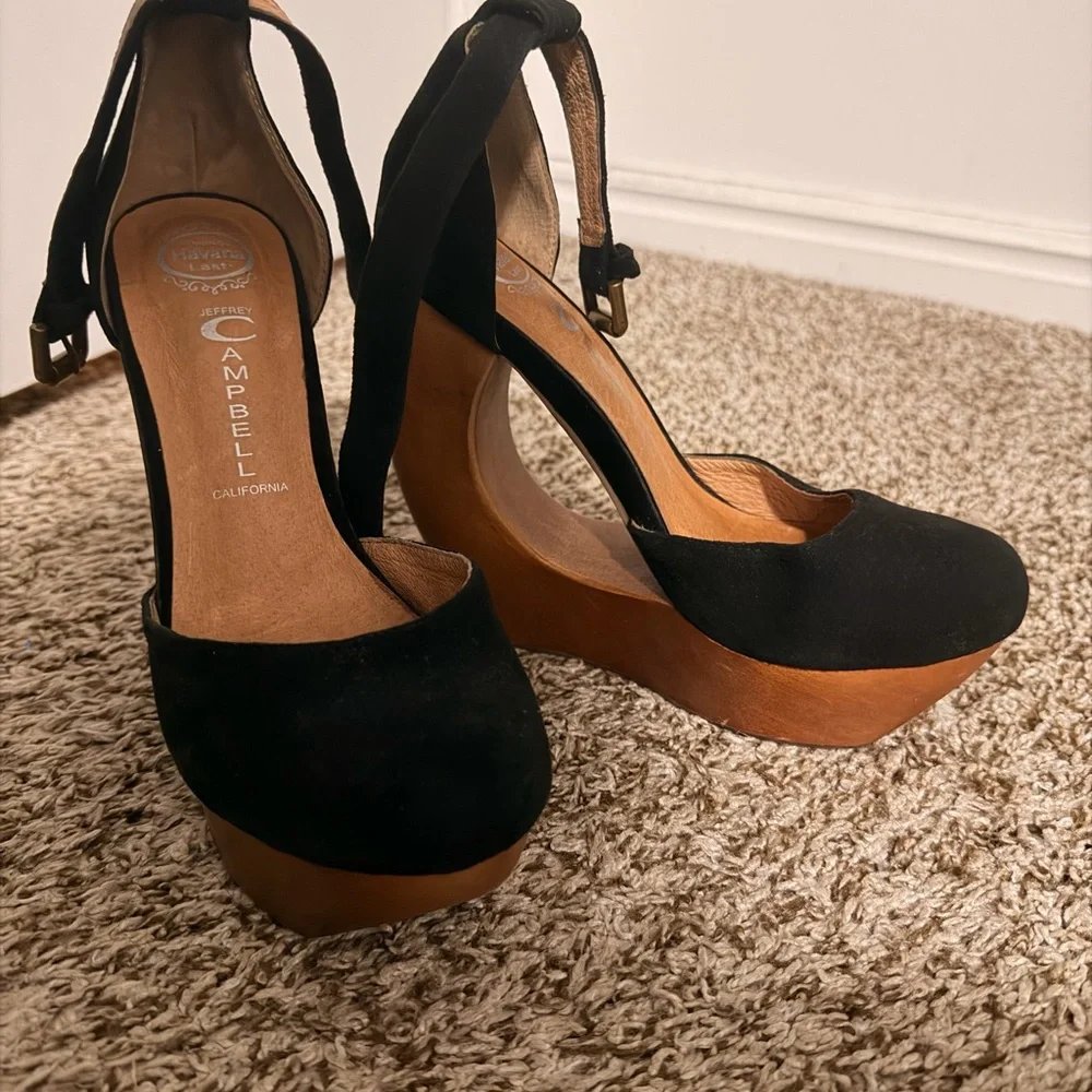 Chic Jeffrey Campbell “Havana Last” Women's Wooden Wedge - Picture 2 of 8